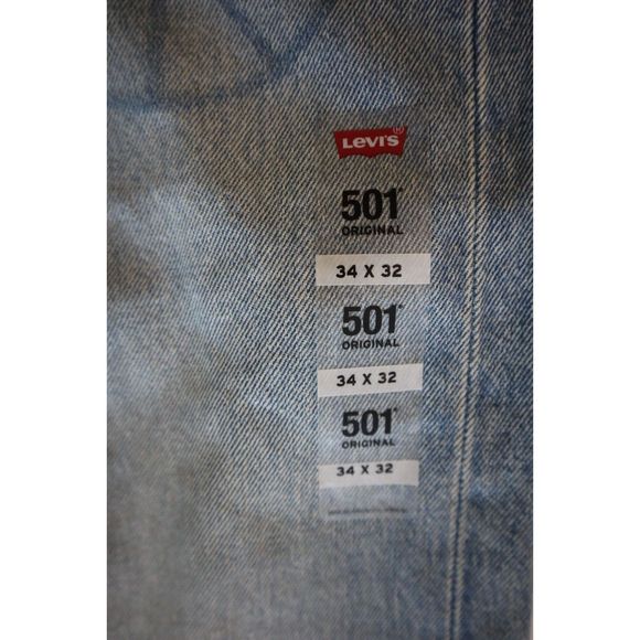 Levi’s 501 Men Sz 34x32 Blue When In Rome Originals Straight-Leg Denim Jeans - Picture 8 of 11